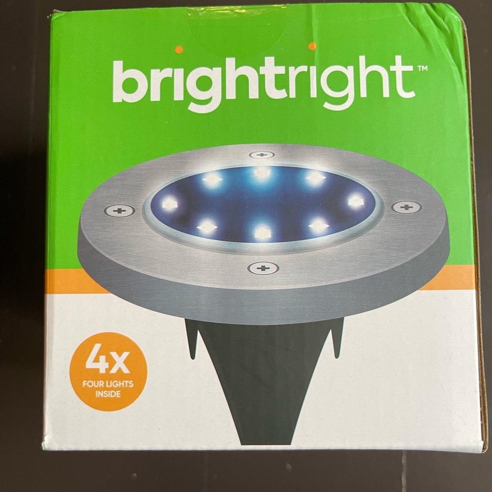 Brightright solar outdoor lights new never opened see the seal - 3 of them